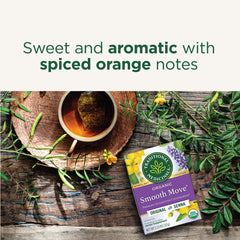 Traditional Medicinals hoja de sen en primer plano con textura natural