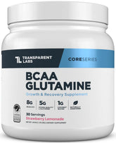 Transparent Labs bote frontal mostrando la etiqueta y beneficios visibles
