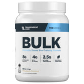 Transparent Labs Bulk front canister showing Pineapple Coconut flavor and benefits