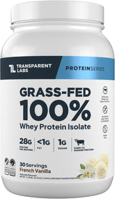 Transparent Labs front packaging showing clean label and French Vanilla benefit