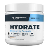 Transparent Labs front packaging showing tub and Peach Mango label benefits