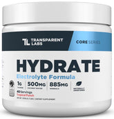 Transparent Labs front packaging showing Tropical Punch hydration benefits