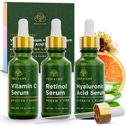 Tree of Life set frontal mostrando las tres botellas y beneficios diarios