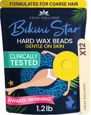 Tress Wellness bolsa frontal Bikini Star mostrando perlas y marca para confianza