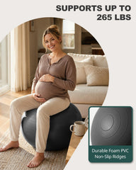 Trideer inflating an extra-large ball with foot pump for easier filling