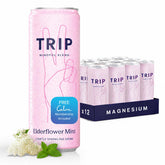 TRIP front can showing elderflower mint flavor and clean design benefits refreshment