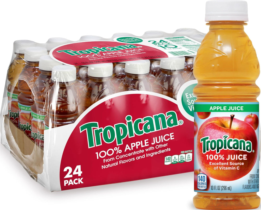 Tropicana botella frente empacado mostrando diseño y conveniencia