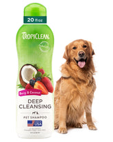 TropiClean frente de la botella mostrando tamaño y etiqueta clara