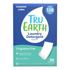 Tru Earth front packaging showing compact, plastic-free benefit