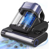 Trucozie front view of purple mattress vacuum showing controls and nozzle, easy operation benefit