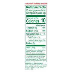 True Lemon single packet close-up highlighting real lemon oils and convenience