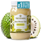 TrueSeaMoss front jar showing soursop sea moss gel and clear glass
