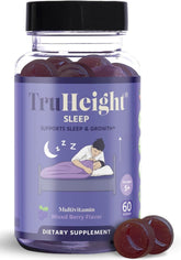 TruHeight front packaging showing mixed berry gummies and benefits