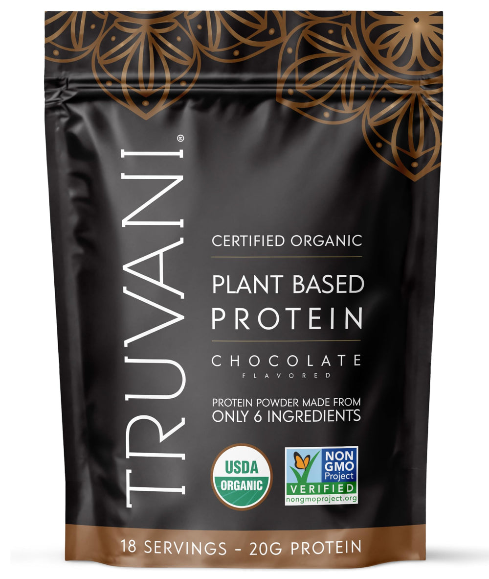 Truvani envase frontal mostrando sabor chocolate y diseño limpio