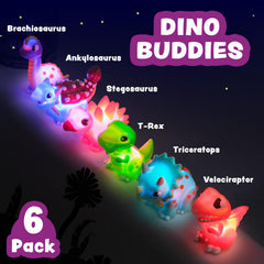 Tub Works dinos flotando en la bañera con luces activadas por agua