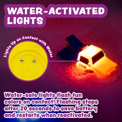 Tub Works luces activadas en bañera, beneficio sensorial y atención prolongada