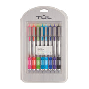 TUL paquete frontal gris mostrando 8 bolígrafos y colores vivos