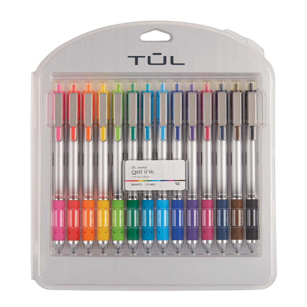 TUL GL Series front packaging showing the 14‑pen assortment and benefits