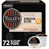 Tully's front packaging showing Hawaiian Blend and convenience benefit