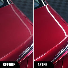 Turtle Wax primer plano de la textura del spray sobre pintura, muestra protección y acabado