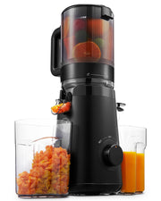 TUUMIIST front view showing compact black juicer and controls for easy countertop use