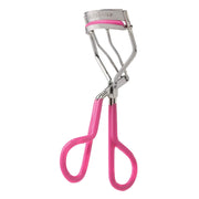Tweezerman rizador frontal neon pink mostrando diseño ergonómico y acabado visible