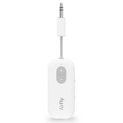 Twelve South AirFly SE front view showing compact transmitter and pairing button benefit portability