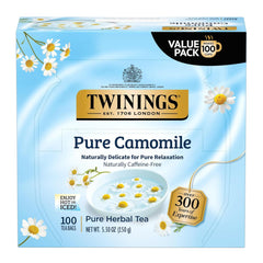 Twinings caja frontal mostrando 100 bolsitas y frescura