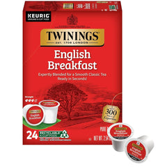 Twinings empaque frontal mostrando 24 cápsulas y beneficio conveniencia
