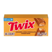 Twix caja frente mostrando 36 barras para compartir