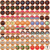 Two Rivers Coffee front packaging showing 100-count assortment and variety benefit