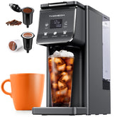 TWOMEOW front view showing compact coffee maker and quick brewing benefit