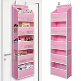 TYMENSH vista frontal del organizador rosa mostrando 11 bolsillos y orden