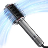 TYMO cepillo secador frontal gris metalizado muestra diseño elegante y beneficio control