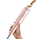 TYMO CurlPro Plus front view showing controls and sleek gold blush finish for easy use