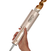 TYMO CurlPro Plus frontal en color oro mostrando diseño elegante y fácil agarre