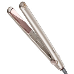 TYMO front view champagne straightener showing sleek design and portability