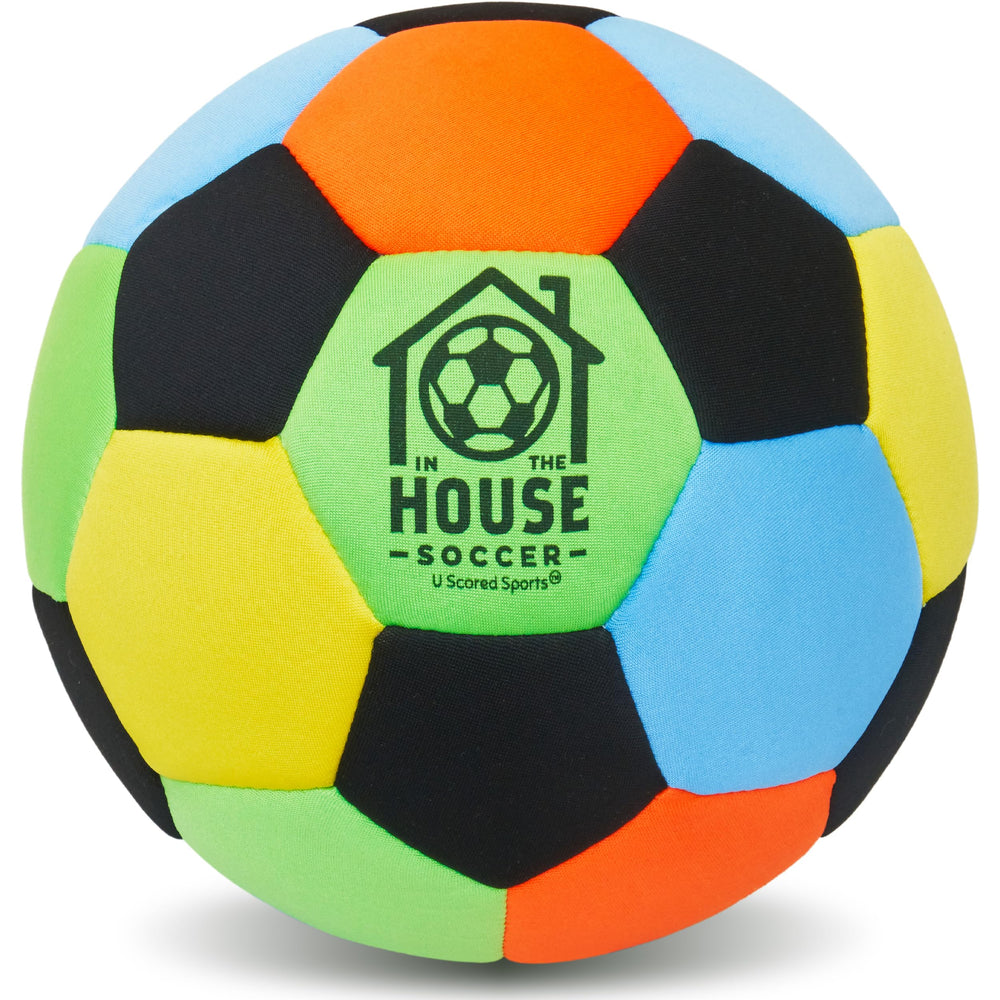 U Scored Sports pelota frontal mostrando color y diseño, segura para interiores