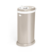 Ubbi cubo frontal taupe mostrando diseño elegante y control de olores