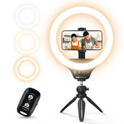 UBeesize ring light with tripod front view showing complete kit and stable setup