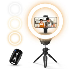 UBeesize ring light with tripod front view showing complete kit and stable setup
