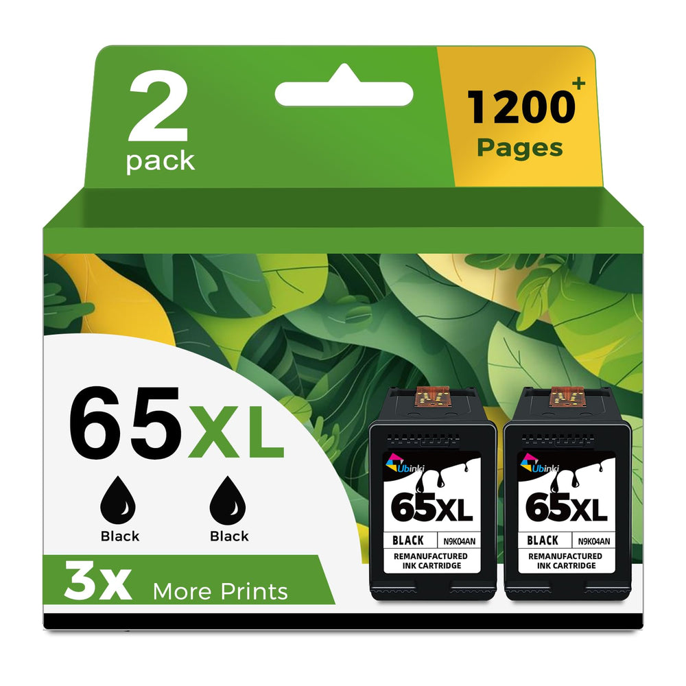 Ubinki 65XL pack frontal mostrando dos cartuchos y empaque, alternativa económica