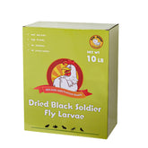 UCM GROUP empaque frontal de 10 lb mostrando larvas secas, ventaja: gran cantidad para varios alimentados