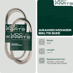 UDC Mower Belts detalle del cordón aramida, mayor resistencia