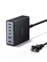 UGREEN front view of 6-port charger showing ports and compact design for convenient desk charging