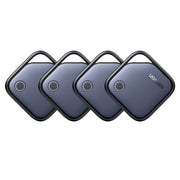 UGREEN FineTrack pack frontal mostrando cuatro rastreadores y beneficio de localización rápida