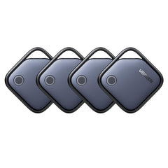 UGREEN FineTrack pack frontal mostrando cuatro rastreadores y beneficio de localización rápida