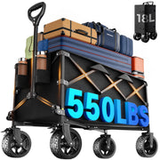 UJOYOK front view of extra large wagon showing capacity and sturdy frame benefit
