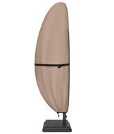 ULTCOVER front view showing full cover protecting parasol — protects umbrella from weather