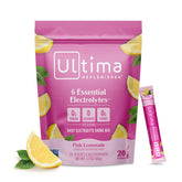 Ultima Replenisher front packaging showing 20 stickpacks and product benefit